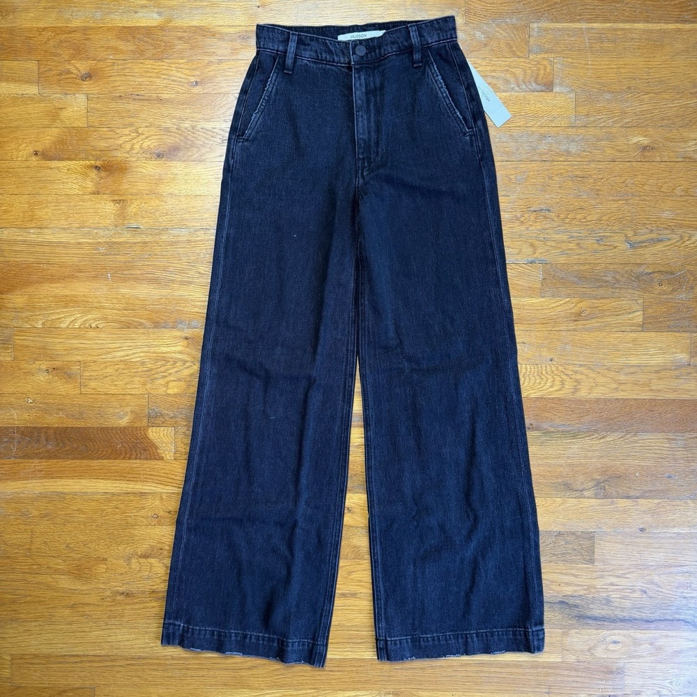 Hudson‎ Women Jean Size 25 Jodie Wide Leg Black Denim Full Length NWT High Rise